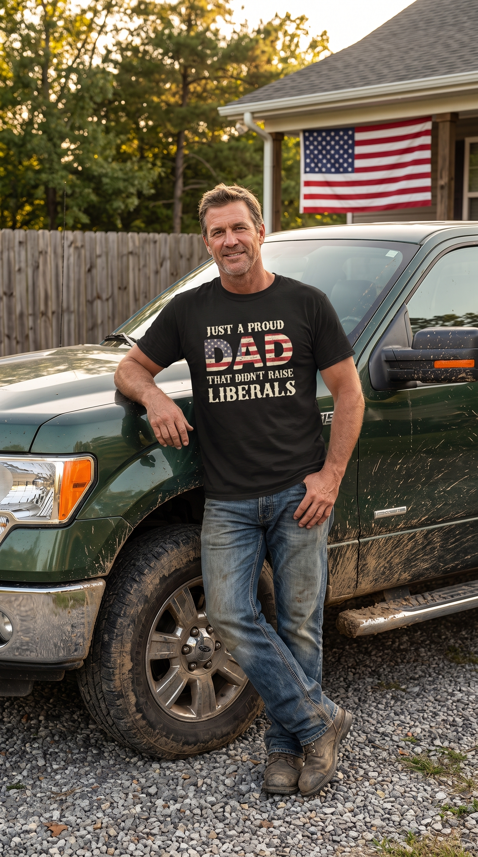 Proud Dad Didn't Raise Liberals | Patriotic Statement T-Shirt