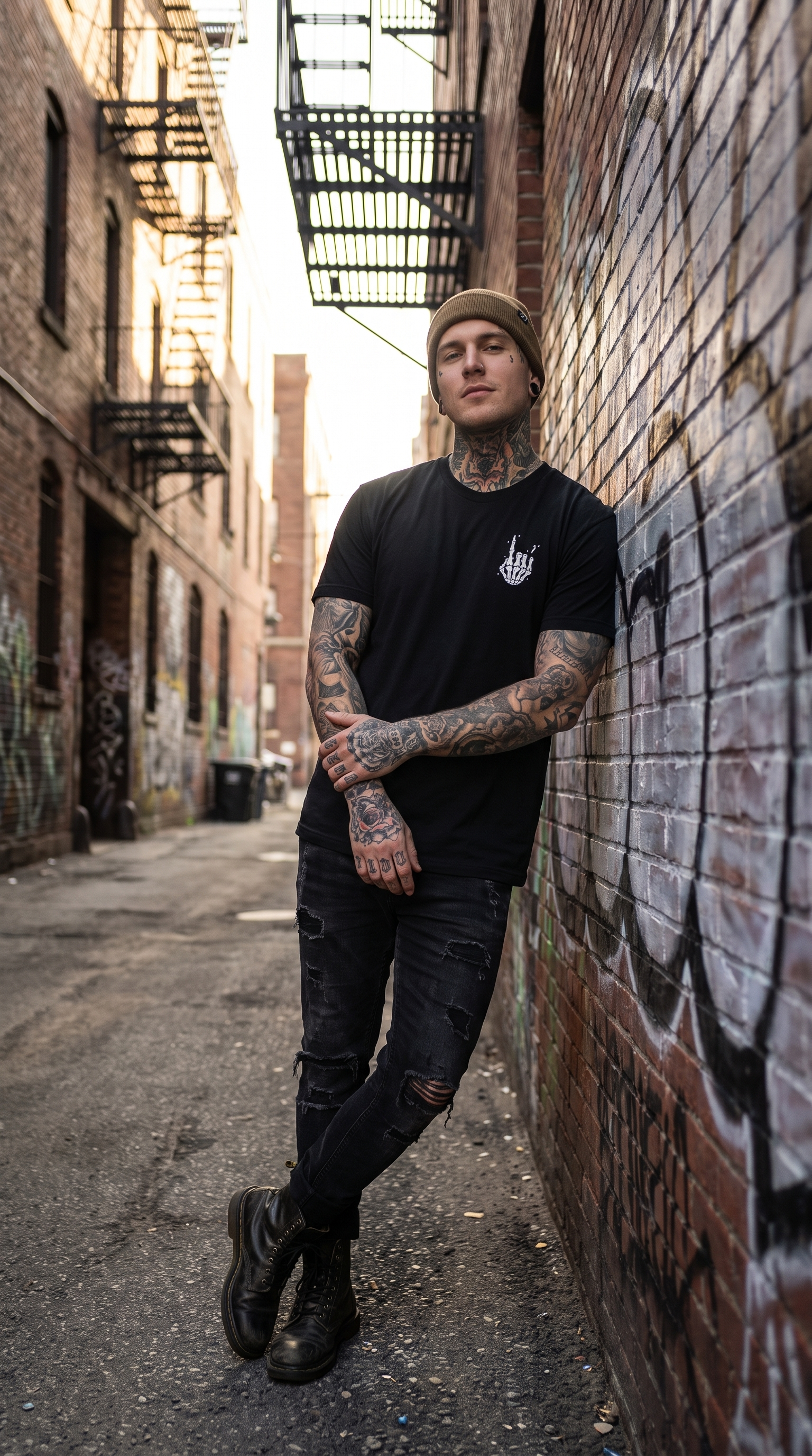 Just a Dad Who Came Back With Milk | Skeleton Rock Hand Tee