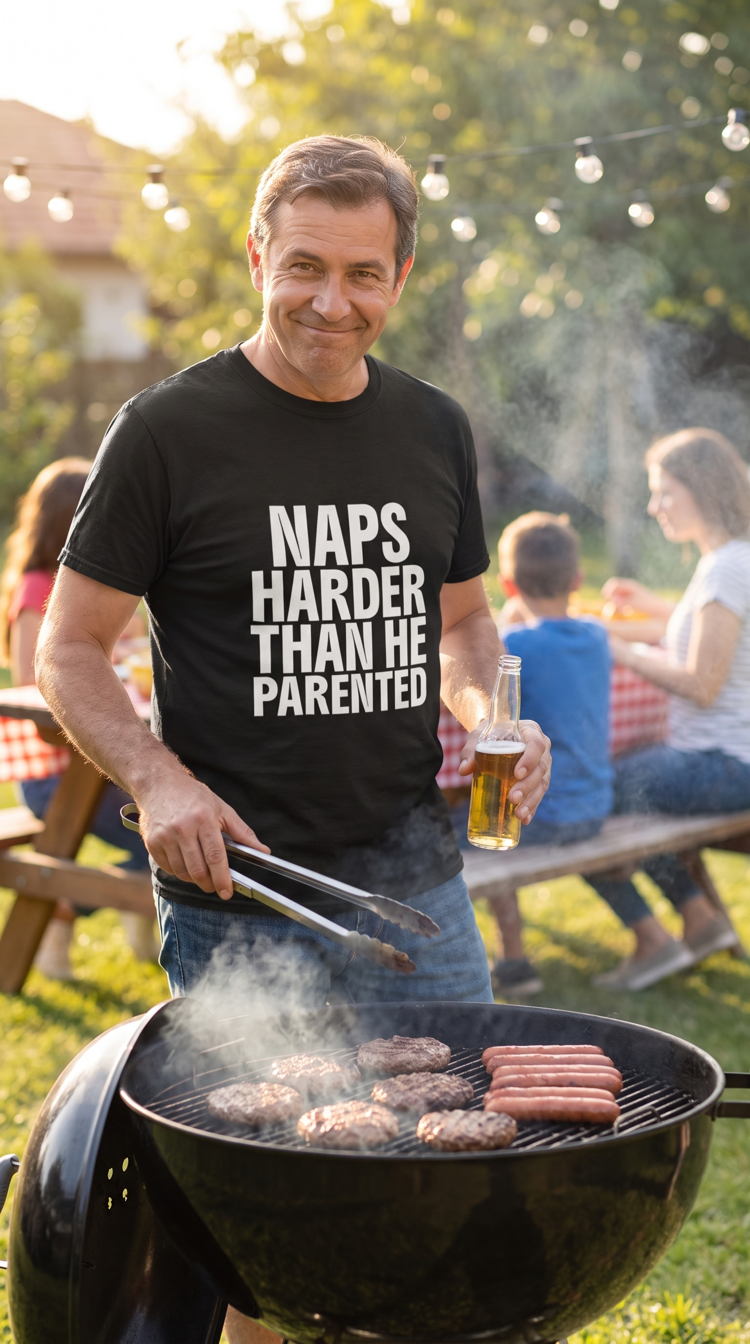 Naps Harder Than He Parented | Savage Dad Humor Tee