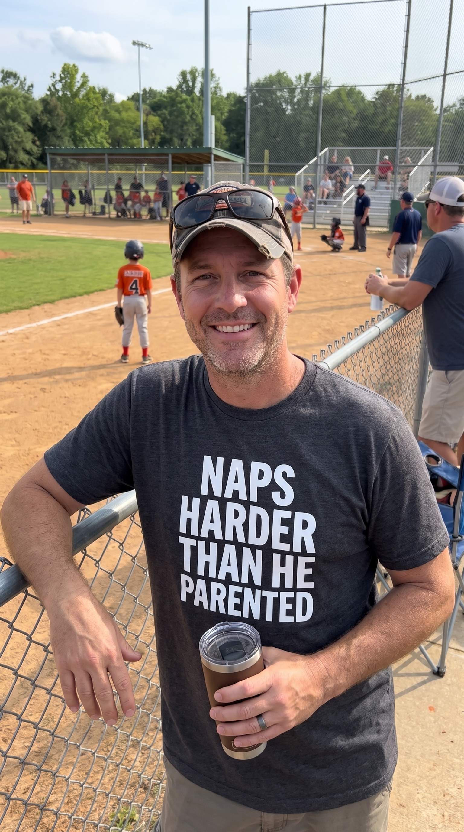 Naps Harder Than He Parented | Savage Dad Humor Tee