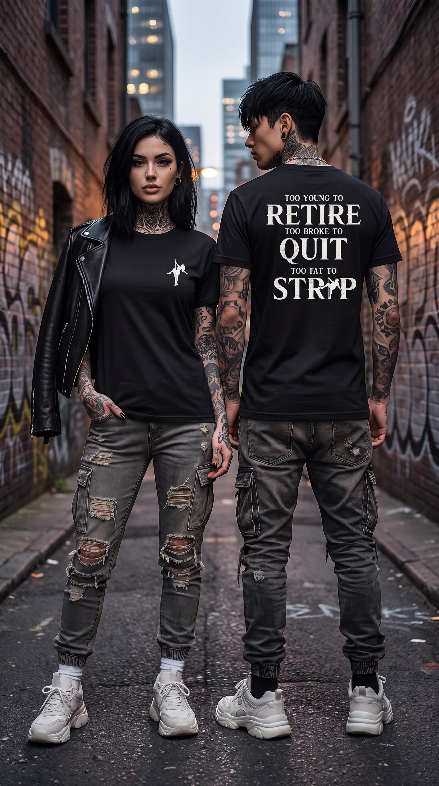 Too Young to Retire | Pole Dancer Silhouette | Funny Tee
